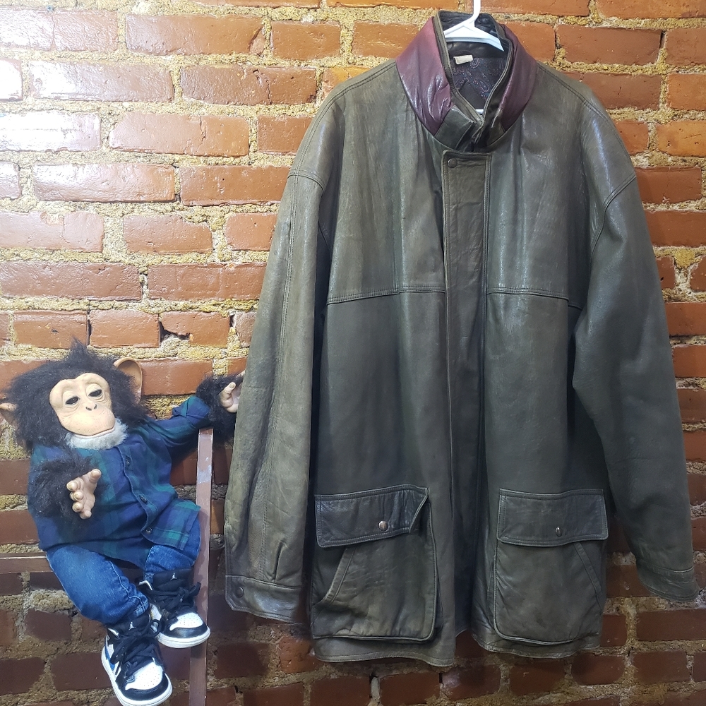 Heavy Duty Vintage Leather Boyd's Philadelphia Coat (Sz XXL)